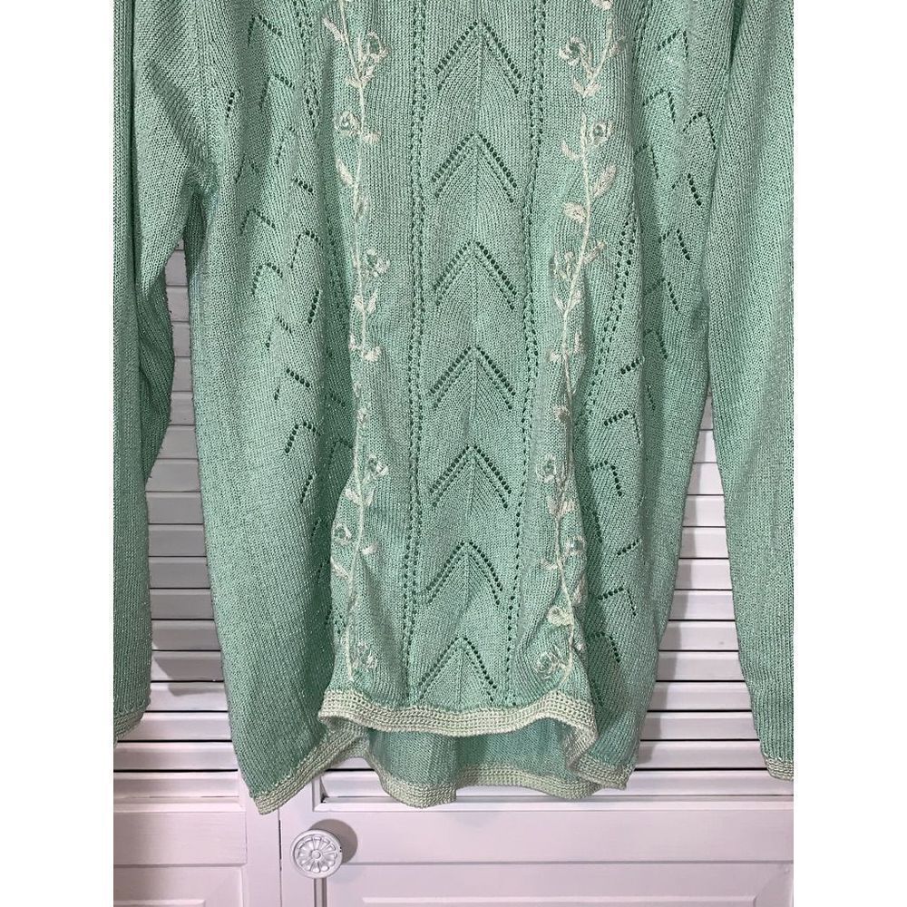 Vintage Pastel Embroidered Knit Sweater Large‎ - Picture 13 of 16